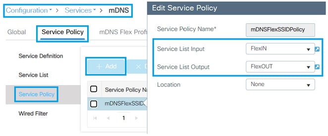 Fusionner les listes de services mDNS dans une stratégie mDNS