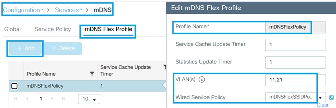 Créer un profil mDNS FlexConnect