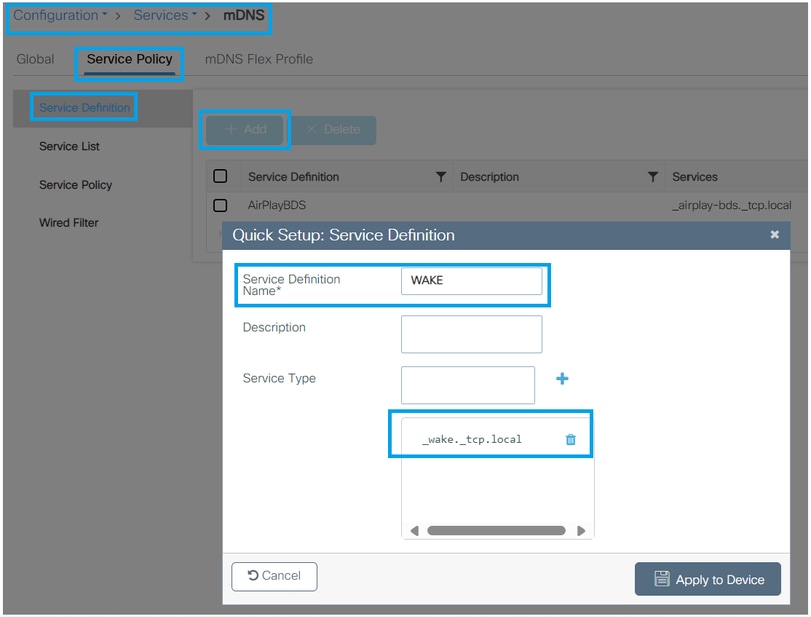 mDNS custom Service Definition