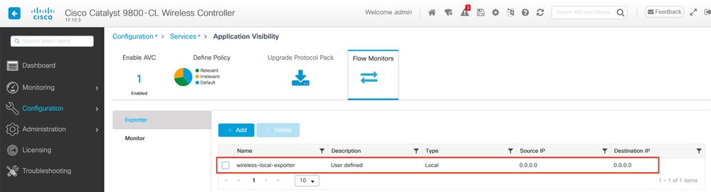 Local Flow Collector Configuration on 9800 WLC