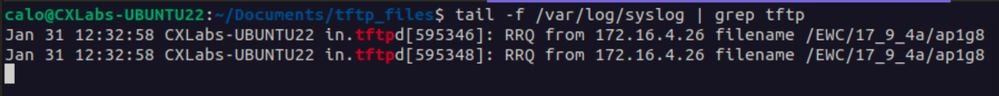 Journaux de transfert de fichiers TFTP sur Ubuntu