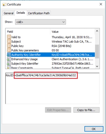 Certificate Authority Key Identifier