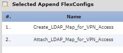 FlexConfig objects list.