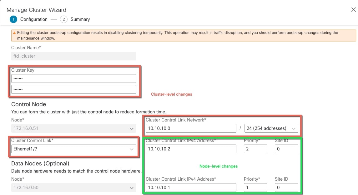 Manage Cluster Wizard