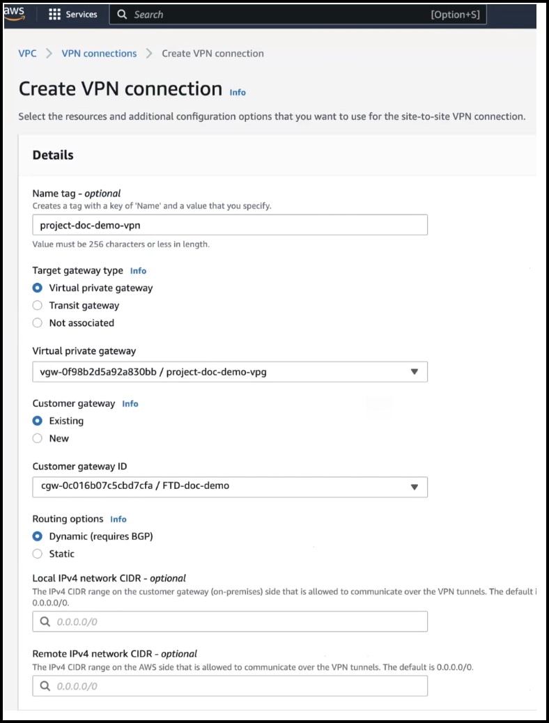 Create VPN Connection in AWS