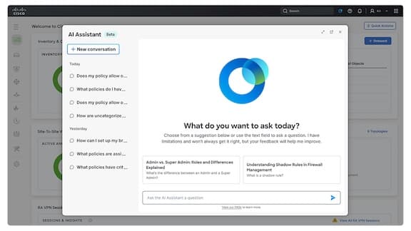 ソフトウェアに組み込まれた Cisco AI Assistant