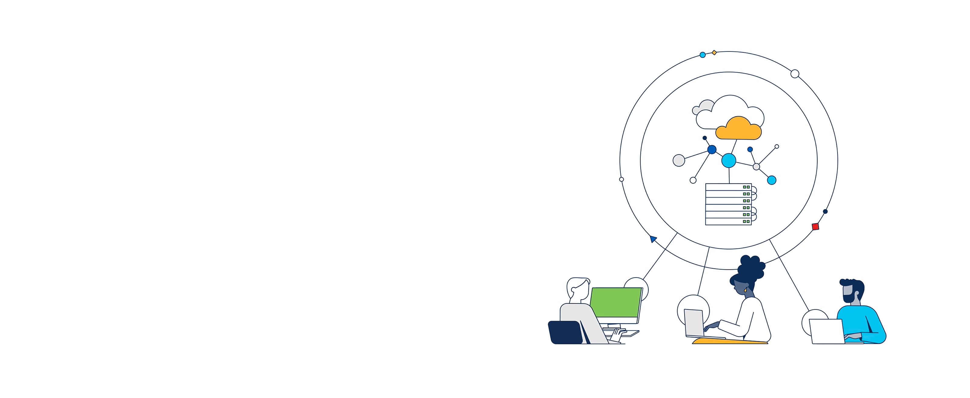 Illustration of users having an optimized application experience on a network running Cisco FSO 